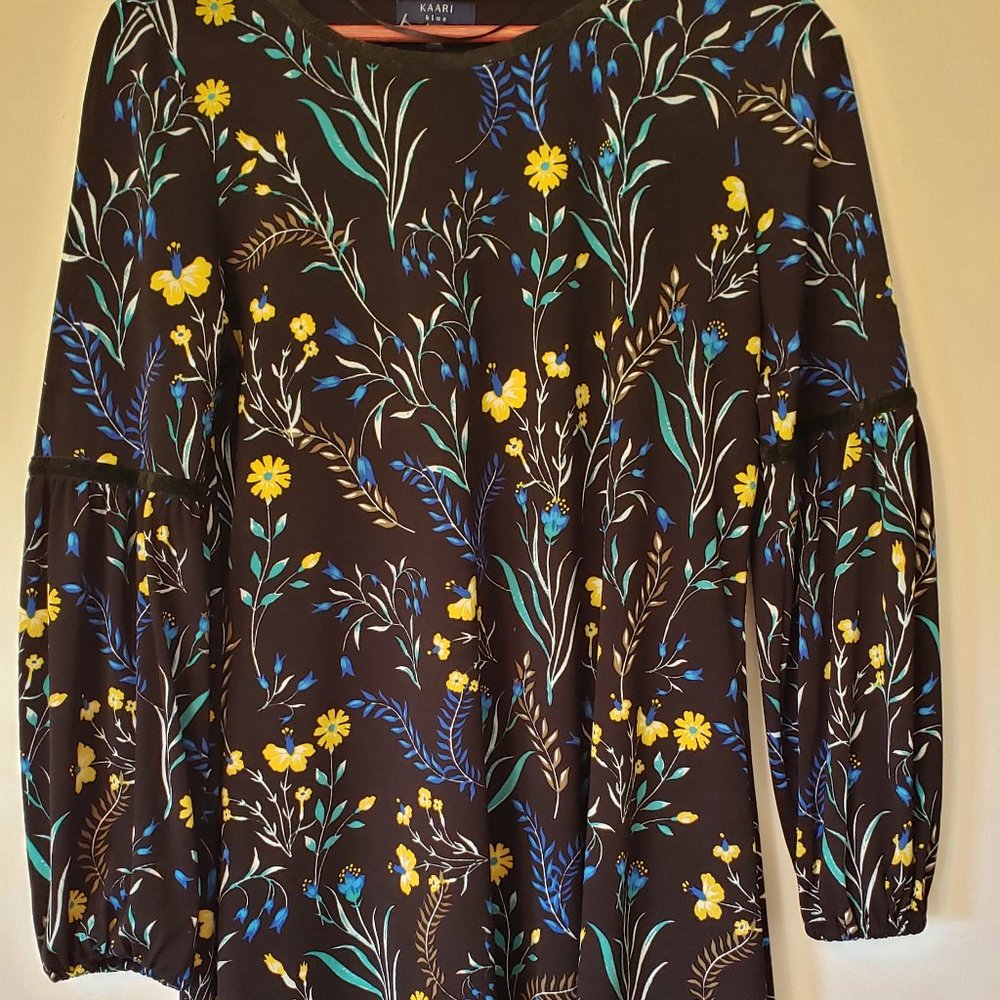 Kaari Blue Black & Floral dress